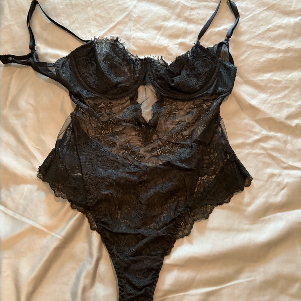 Elegant Black Lace Bodysuit